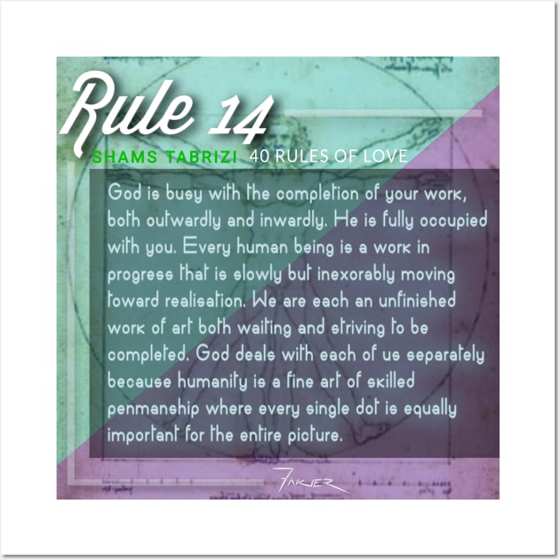 40 RULES OF LOVE - 14 Wall Art by Fitra Design